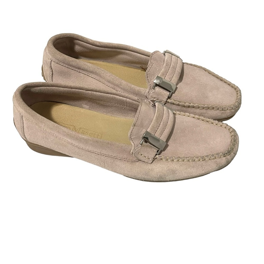 Piero Masetti Pink Suede Slip On Loafers Size 40